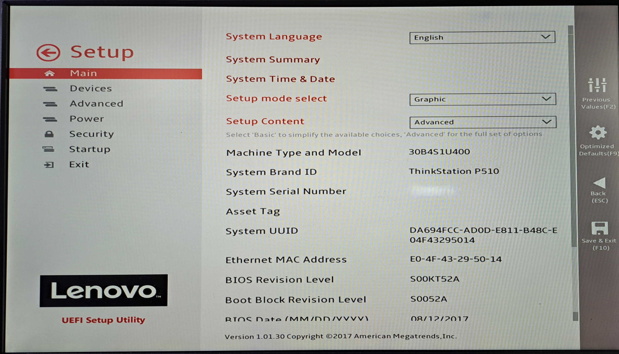 Lenovo ThinkStation P510 | Xeon E5-1620 v4 @3.50GHz, 32GB DDR4, No HDD/GPU )