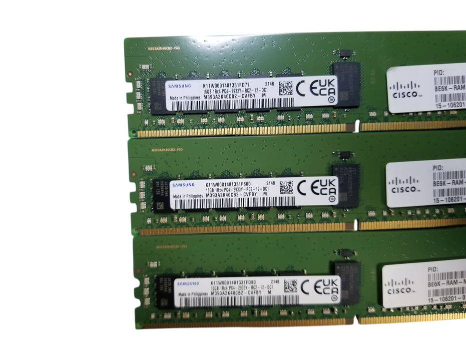 Samsung 96GB Bundle DDR4 RAM (6x16GB) 1Rx4 PC4-2933Y-RC2-12 DDR4 Server RAM