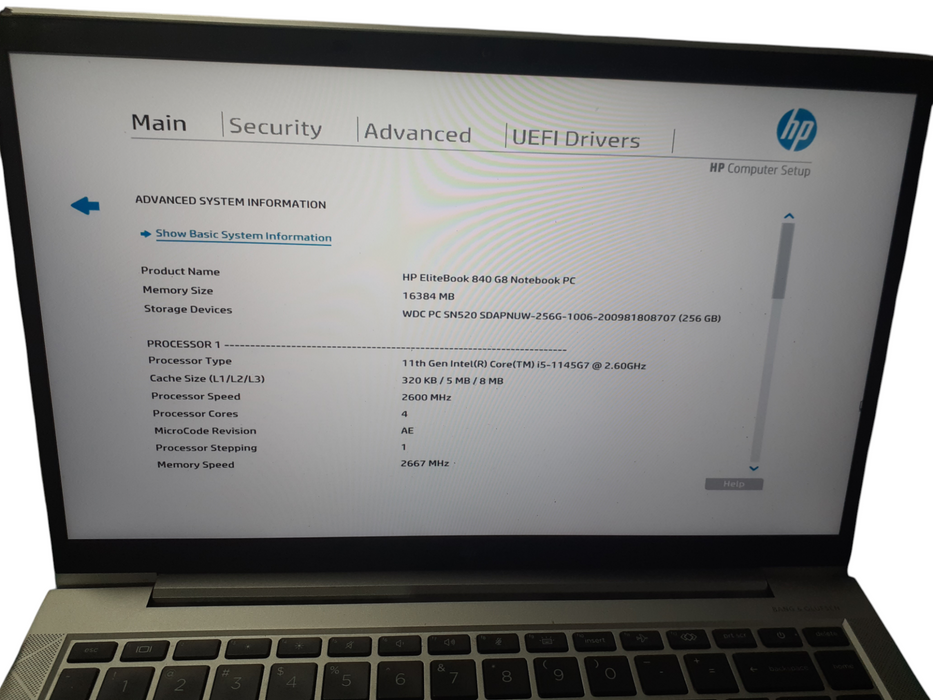 HP EliteBook 840 i5-1145G7 @2.60GHz 16GB DDR4 256GB NVMe | READ  Lap200