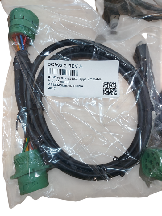 Lot 5x Jpod To 9 pin J1939 Type 2 Y Cable 5C992-2 Rev A Q