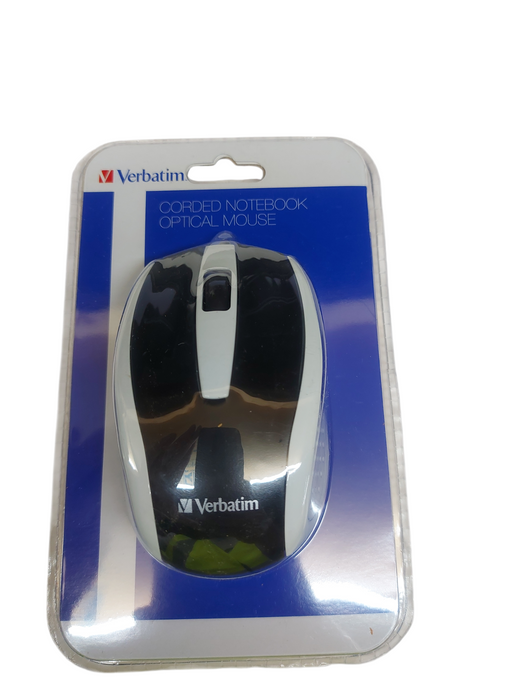 Lot 5x - Verbatim Corded Notebook Optical Mouse - White