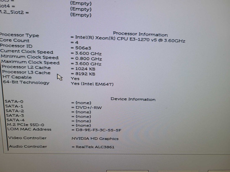 Dell Precision T3620 - Xeon E3-1270 v5 16GB DDR4 QUADRO K2000 290W PSU %