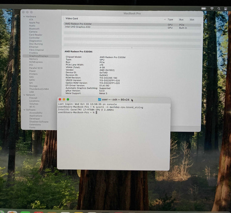 Apple MacBook Pro 16 2019 i7-9750H Radeon Pro 5300M 16GB RAM 512GB SSD READ