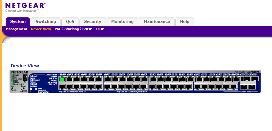 NetGear GS748TPS 48-Port Gigabit Stackable PoE Smart Switch
