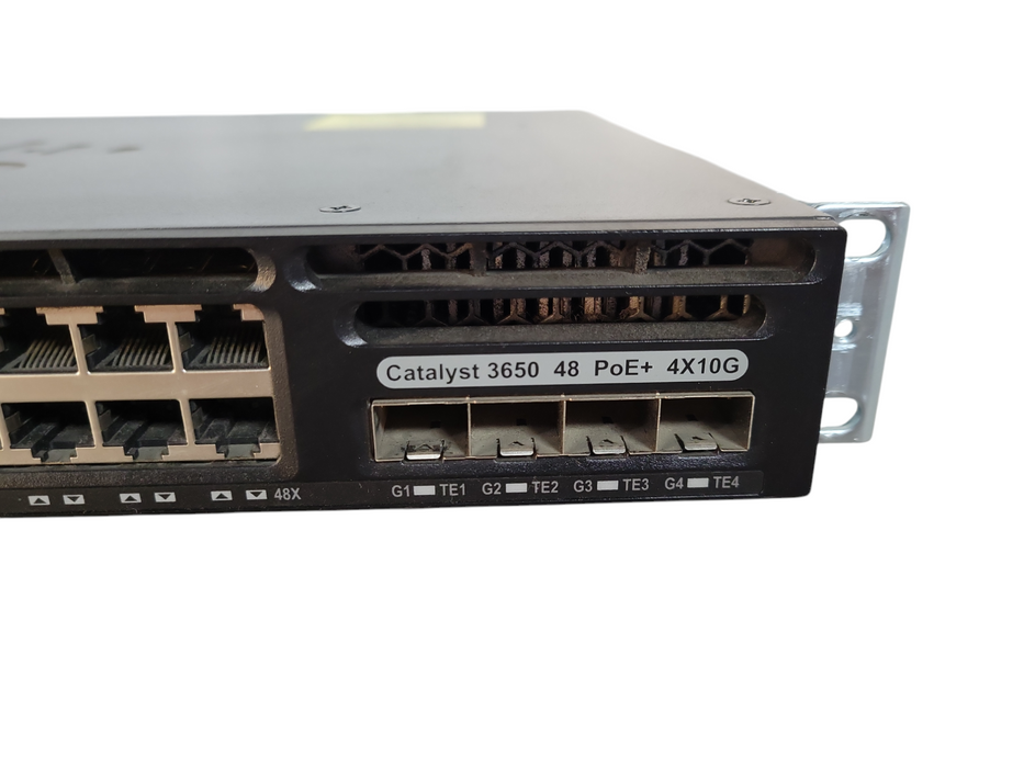 Cisco WS-C3650-48FQM-S V02 48-Port Gigabit PoE w/ 4x 10G SFP Network Switch !