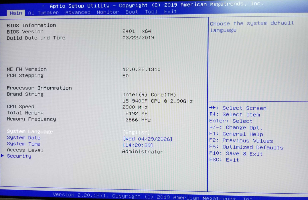 Custom SFF w/ Asus B350M-C Core i5-9400F CPU 8GB RAM No HDD
