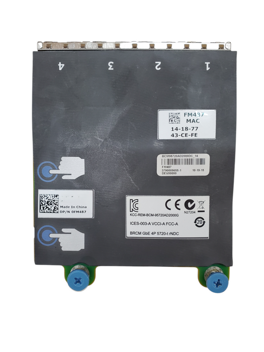 Dell 0FM487 4-Port Gigabit Network Card