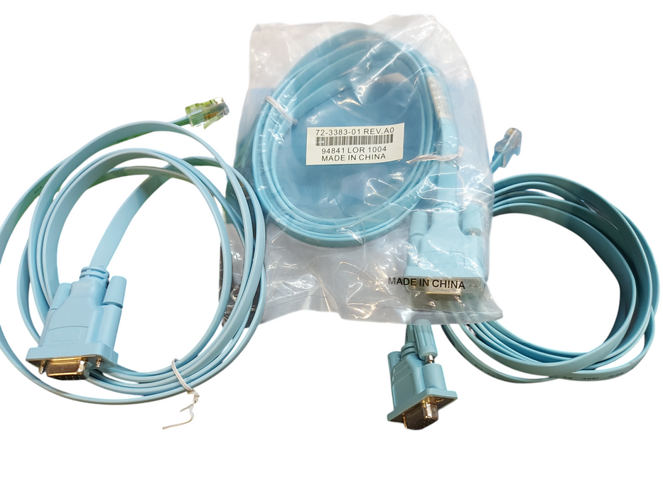 Lot 3x Ethernet RJ45 Cat5 to DB9 9-Pin Serial Female Console Flat Cable