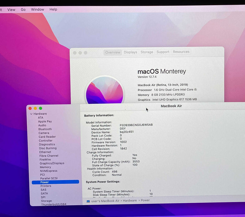 Apple MacBook Air 13" 2019 i5-8210Y 8GB RAM 256GB SSD READ