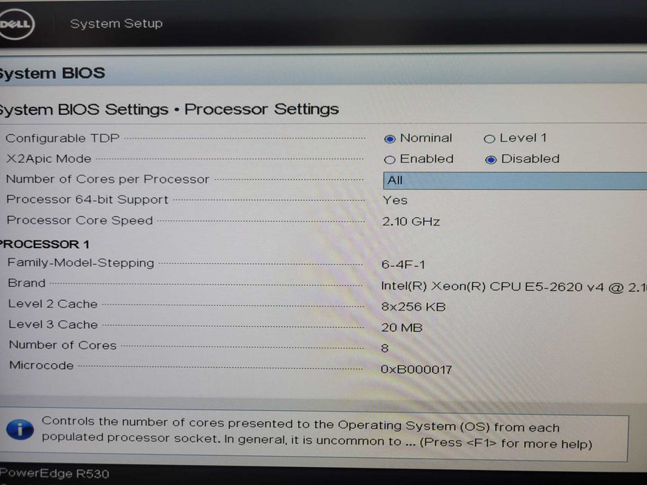 Dell PE R530, 1x Xeon E5-2620v4 2.10GHz, 16GB, H730 Mini 4x 2TB SAS, 2x PSU _