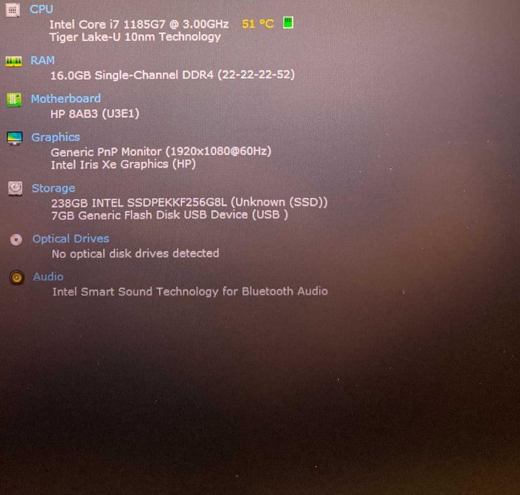 HP EliteBook 840 G8 Core i7-1185G7@3.00GHz 16GB RAM 256GB SSD READ!  Lap200