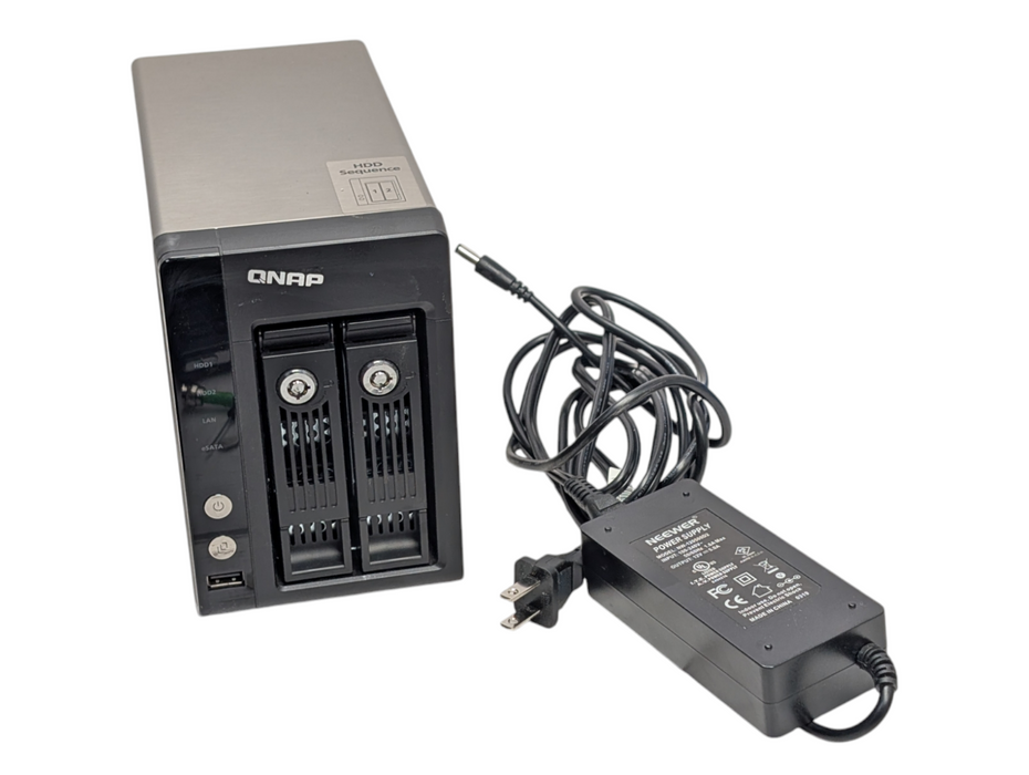 QNAP TS-219P+ 2 Bay NAS with 2x 4TB HDDs installed  -