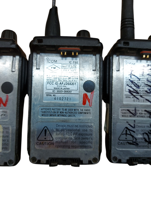 Lot 4x Icom F60 - UHF Handheld Radios