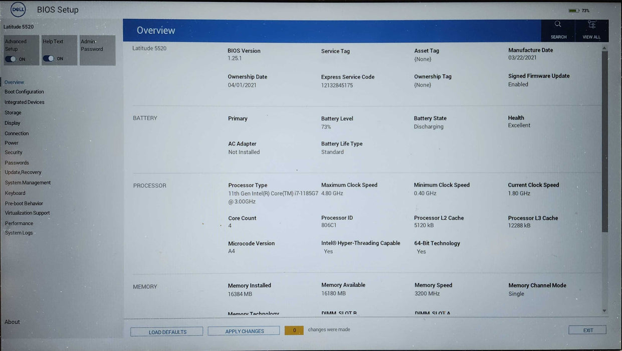 Dell Latitude 5520, i7-1185G7 3.00GHz, 16GB DDR4, 256GB NVMe, 65W AC  Lap200