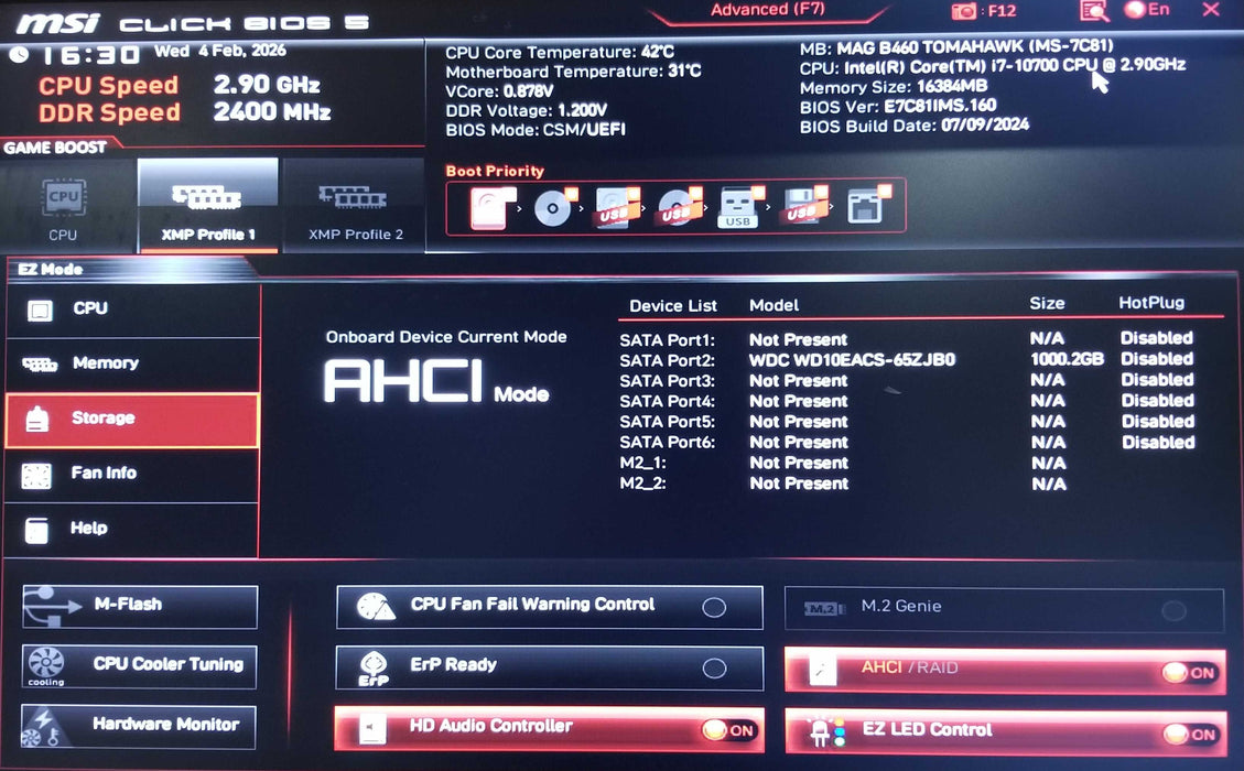 Custom PC w/ MSi MAG B460 Tomahawk i7-10700 CPU 16GB RAM 1TB HDD 550W PSU