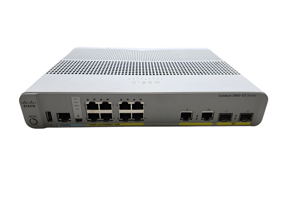 Cisco WS-C2960CX-8PC-L V02 | 8-Port Gigabit PoE 124W Silent Switch w/ Ears