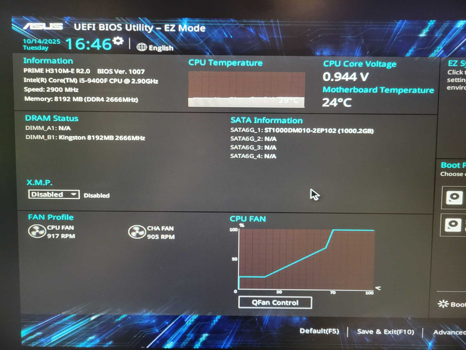 Custom PC ASUS PRIME H310M Core i5-9400F 8GB RAM NO HDD !