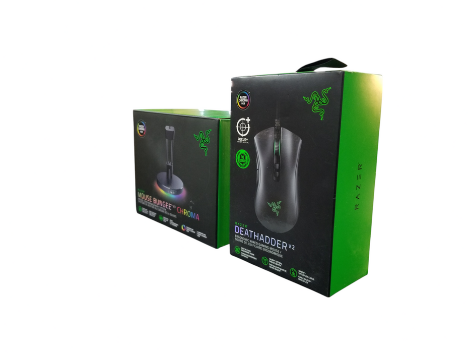Razer Bundle: Gaming Mouse DeathAdder V2 Wired + Mouse Bungee v3 Chroma - New