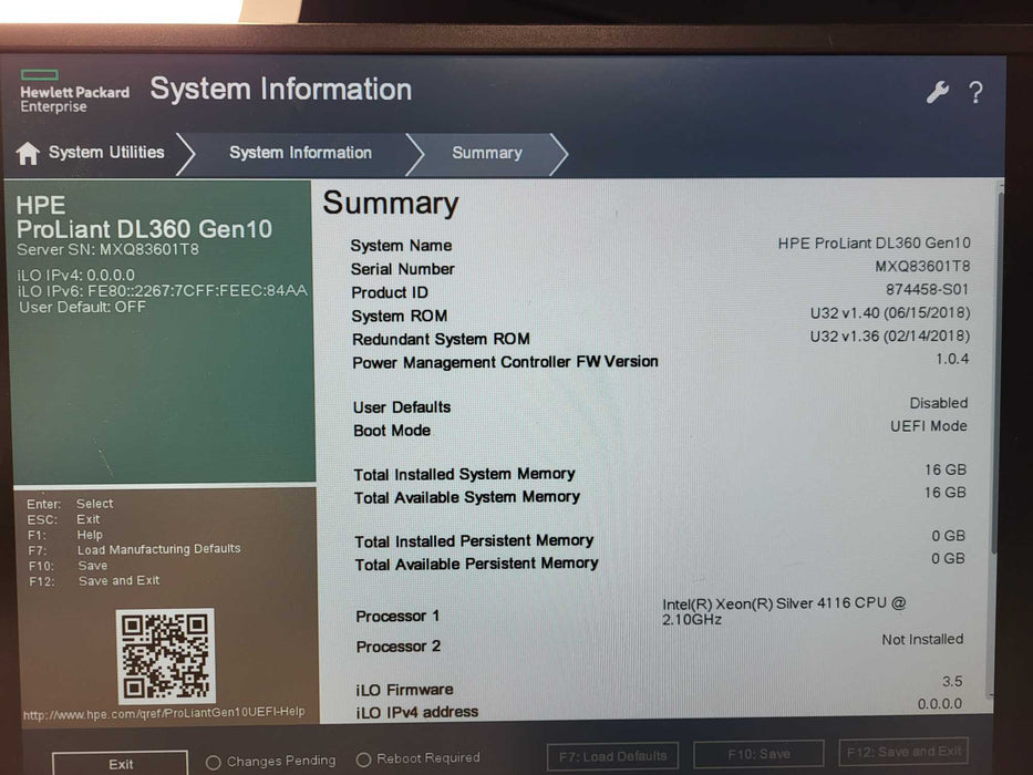HPE ProLiant DL360 Gen10 1x Xeon Silver 4116, 16GB DDR4, P408i-a SR Gen10  $