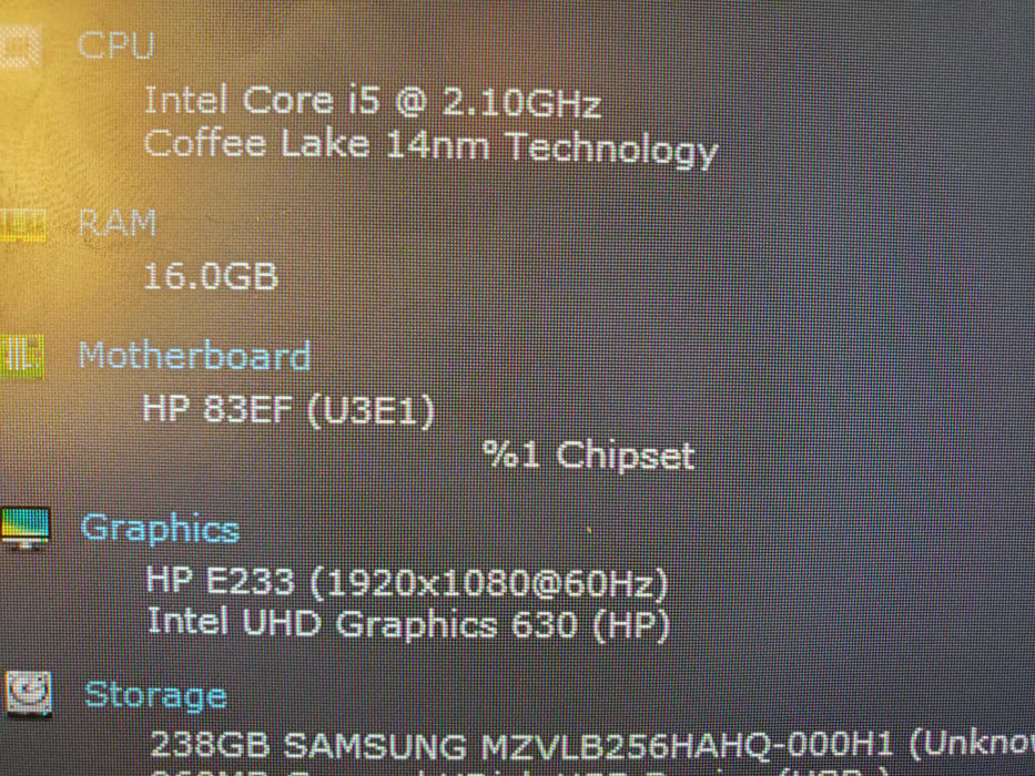 HP ProDesk 600 G4 - Core i5-8500T 16GB DDR4 256GB WIFI