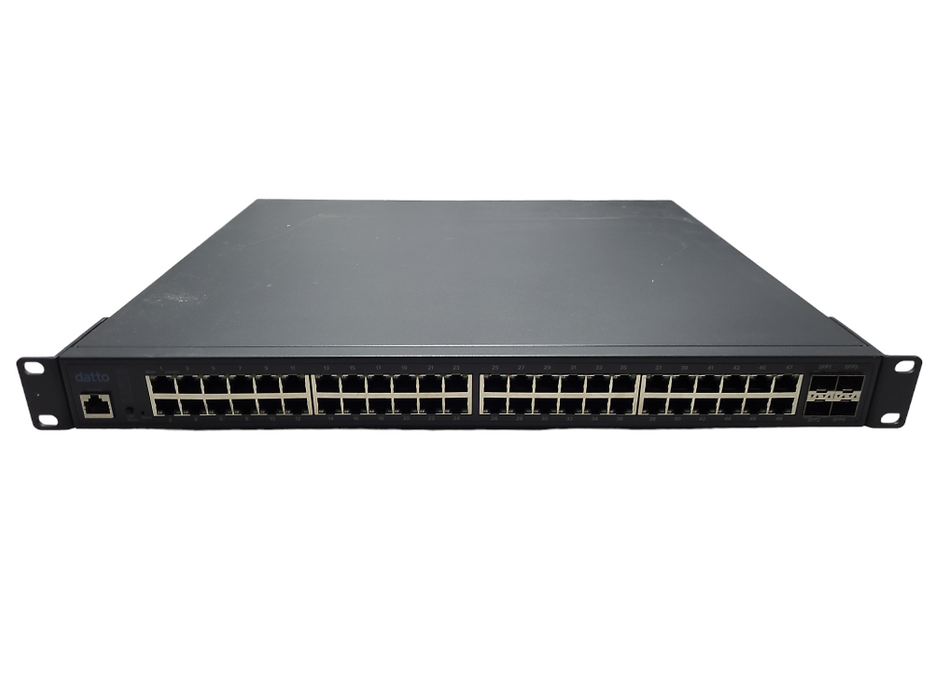 Datto E48 48-Port Gigabit PoE+ Cloud Managed L2 Switch with 4 Dual-Speed SFP $