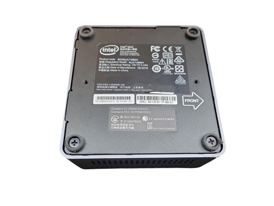 Intel Mini PC NUC NUC7i5BNB Core i5-7260U @2.20GHz 16GB DDR4 RAM, 256GB SS !