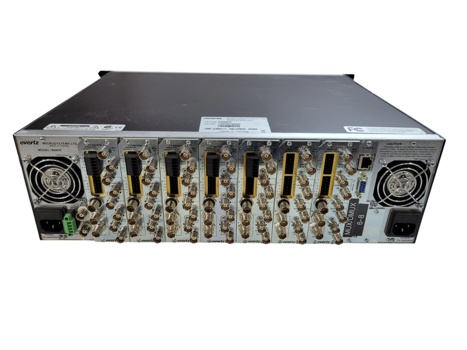 EVERTZ 7800FR MultiFrame Chassis w/ 7x 7736CEM-A4 1x7700FC (READ) %