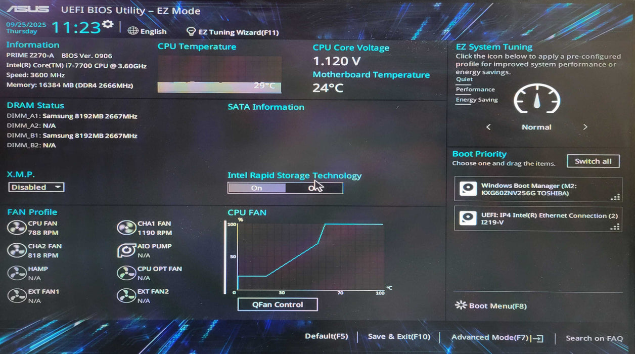 Custom PC ASUS PRIME Z270-A Intel i7-7700 16GB RAM 256GB NVMe !