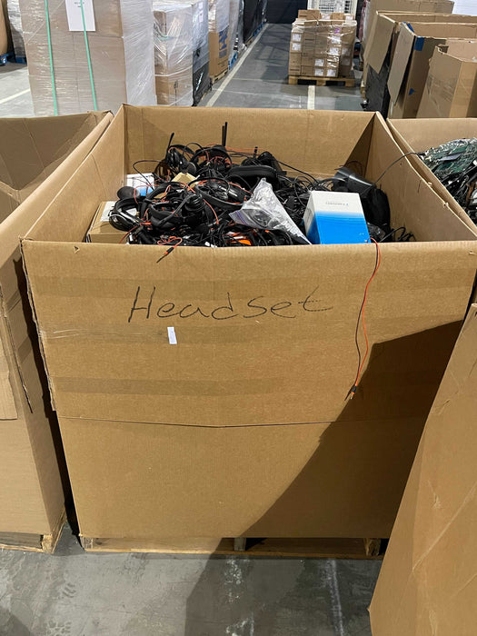 Bin of Assorted Headphones, Approx 400lbs