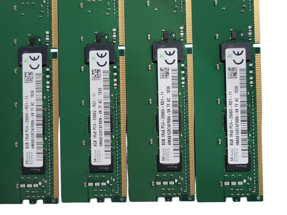 Lot of 4x SkHynix 8GB 1Rx8 PC4-2666V-RD1 DDR4 Server RAMs _