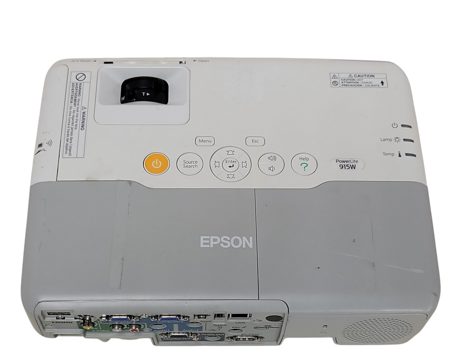 Epson PowerLite 915W H388A LCD WXGA HDMI Projector 893 Hours, No Remote, READ _