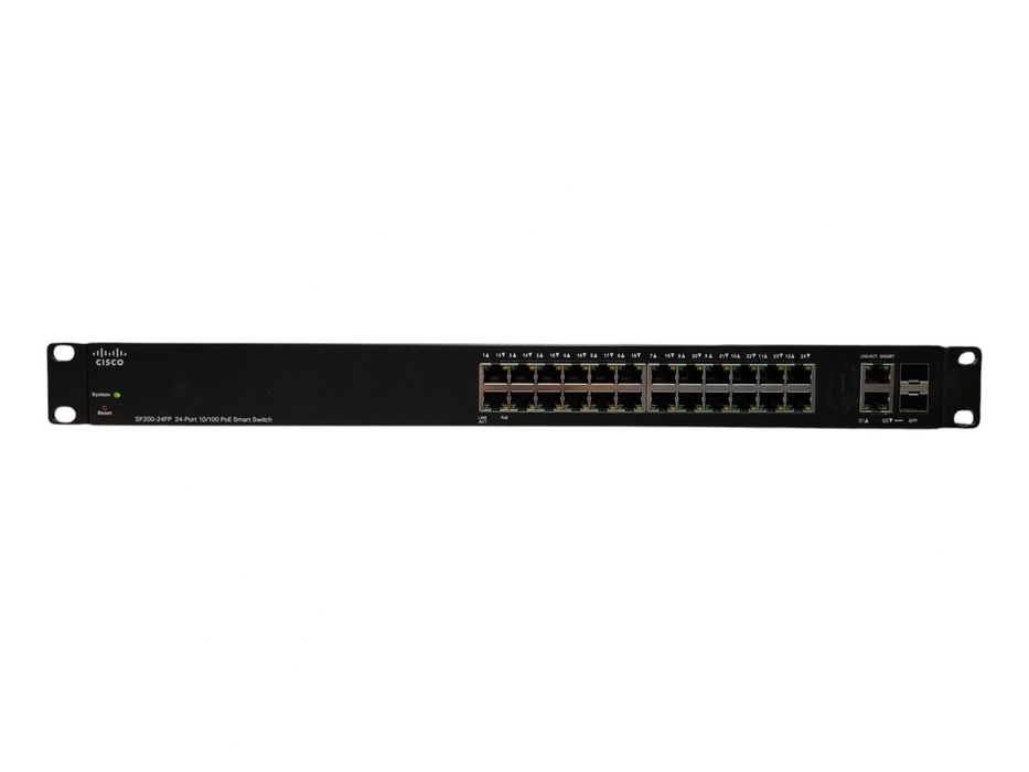 CISCO SF200-24FP V05, 24-Ports 10/100 Smart PoE+ Switch