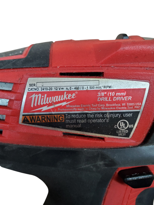 Milwaukee M12 Drill/Driver 2410-20 12V 3/8" (10mm) w/ 1x M12 Battery *READ*