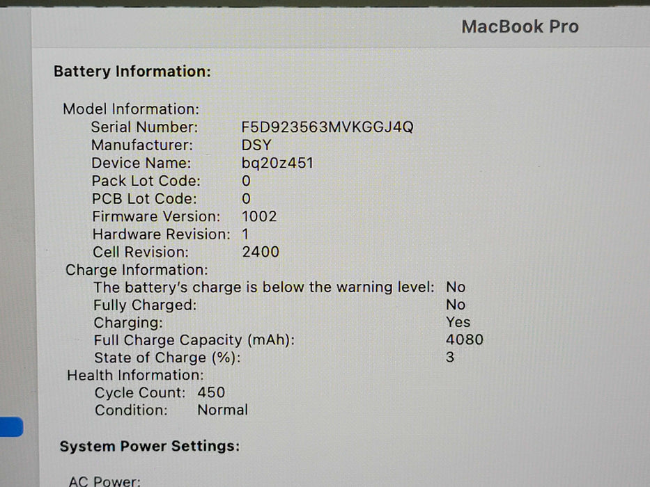 Apple Macbook Pro 2019 13" 4-Core i5-8257U @ 1.4GHz 8GB DDR3 120GB SSD