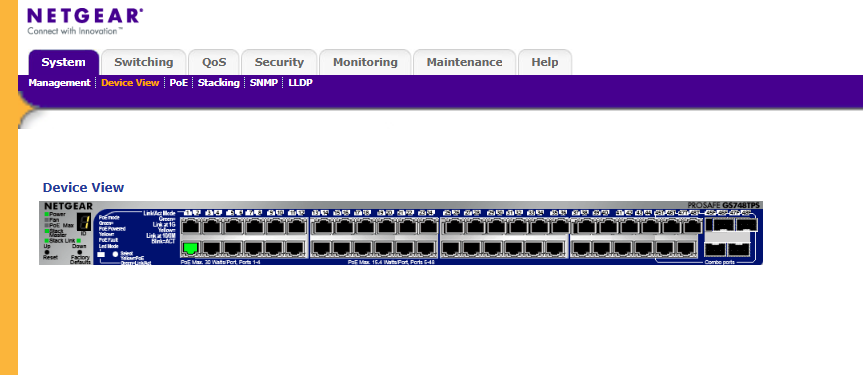NetGear GS748TPS 48-Port Gigabit Stackable PoE Smart Switch