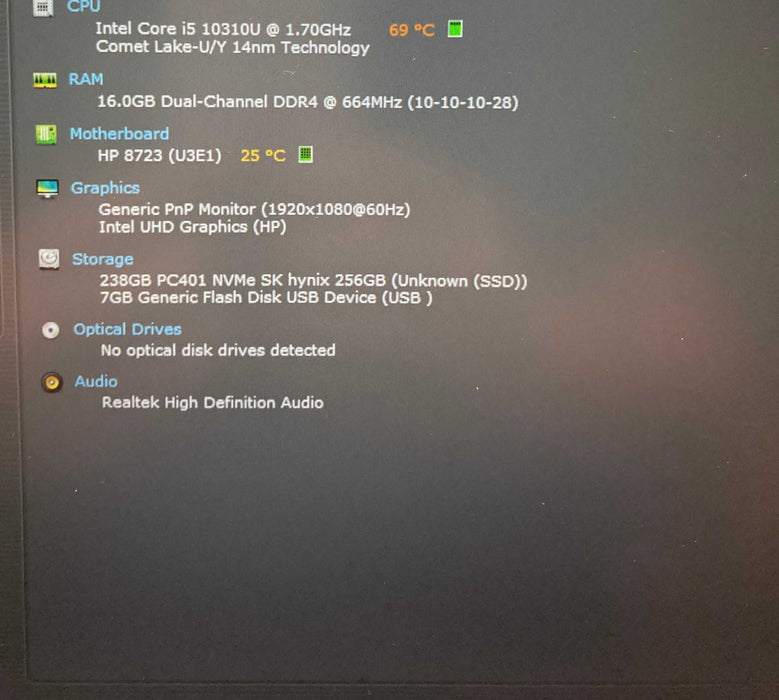 HP ZBook Firefly 14 G7 Core i5-10310U@1.7GHz 16GB RAM 256GB SSD  Lap200