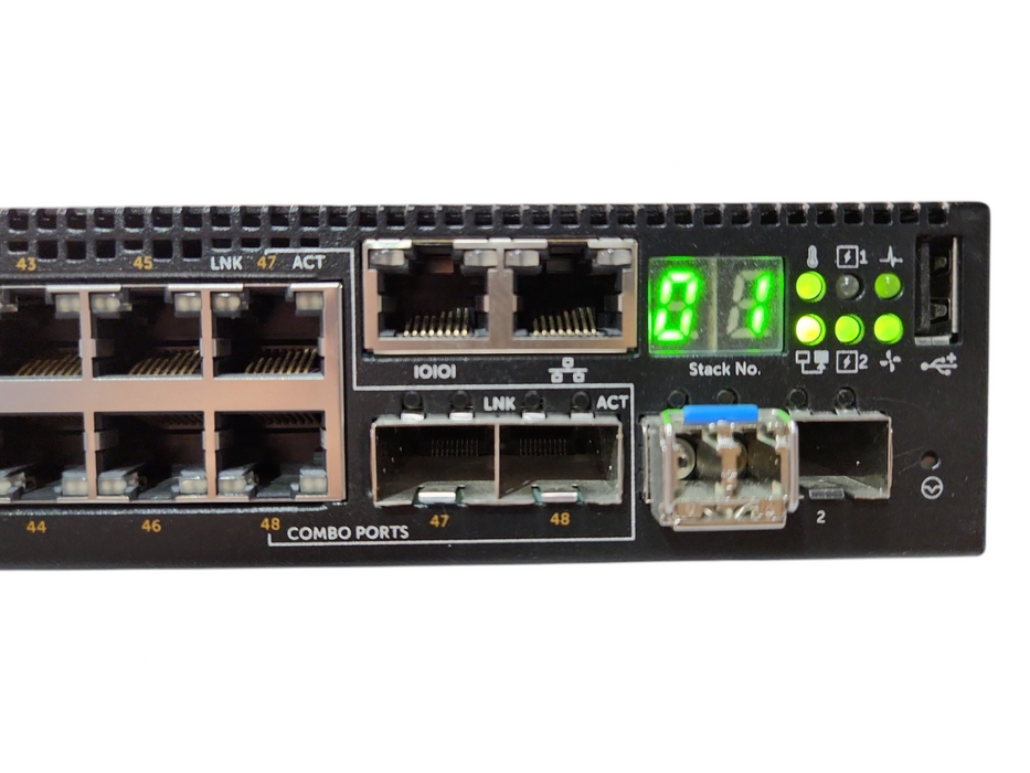 Dell N3048P, 48-Port Gigabit PoE+, 2x 10G SFP+ Managed Switch, 1x 1100W PSU