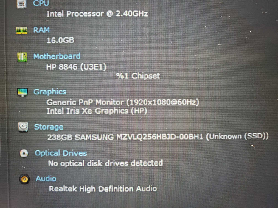 HP EliteBook 850 G8 Core i5-1135G7@2.40GHz 16GB RAM 256GB SSD  Lap200
