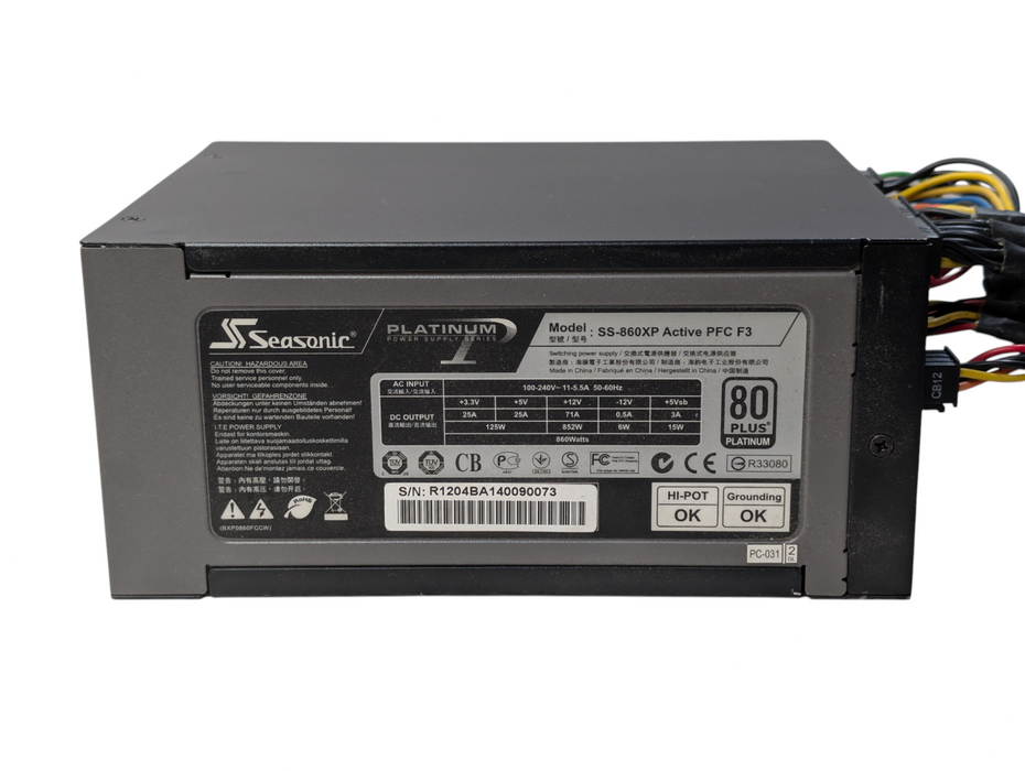 Seasonic PLATIUM  SS-860XP Active PFC F3 860W Fully Modular Power Supply  Q-