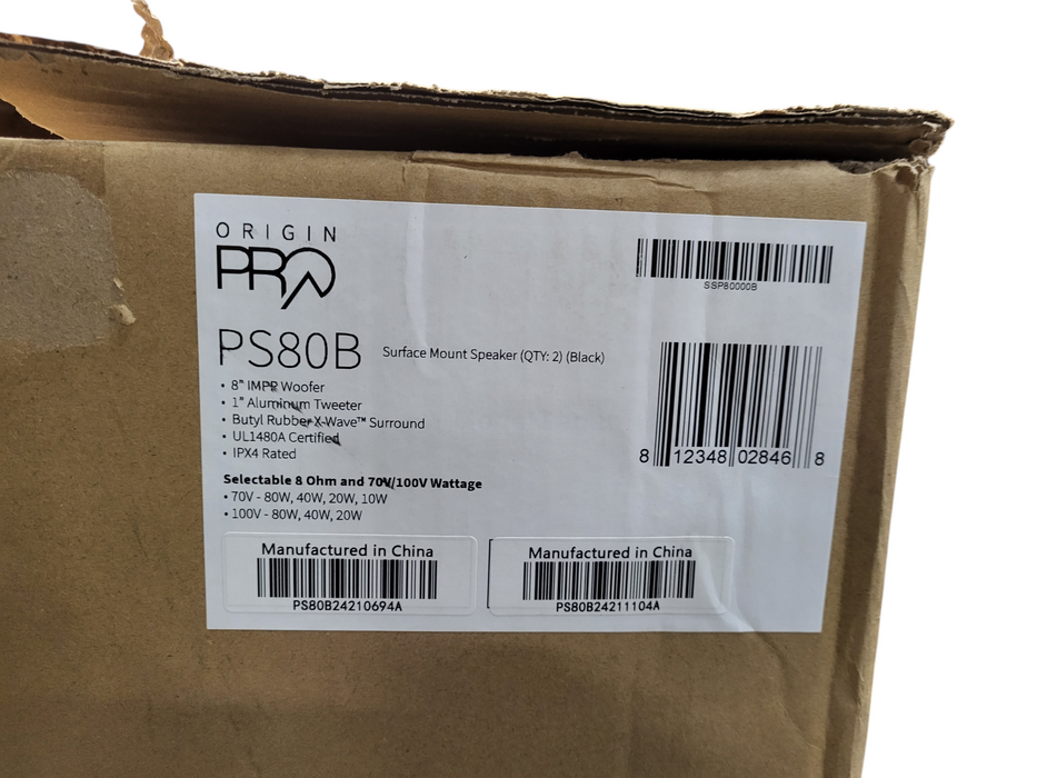 Origin Acoustics PS80B - 70V Surface Mount Speakers - PAIR  $
