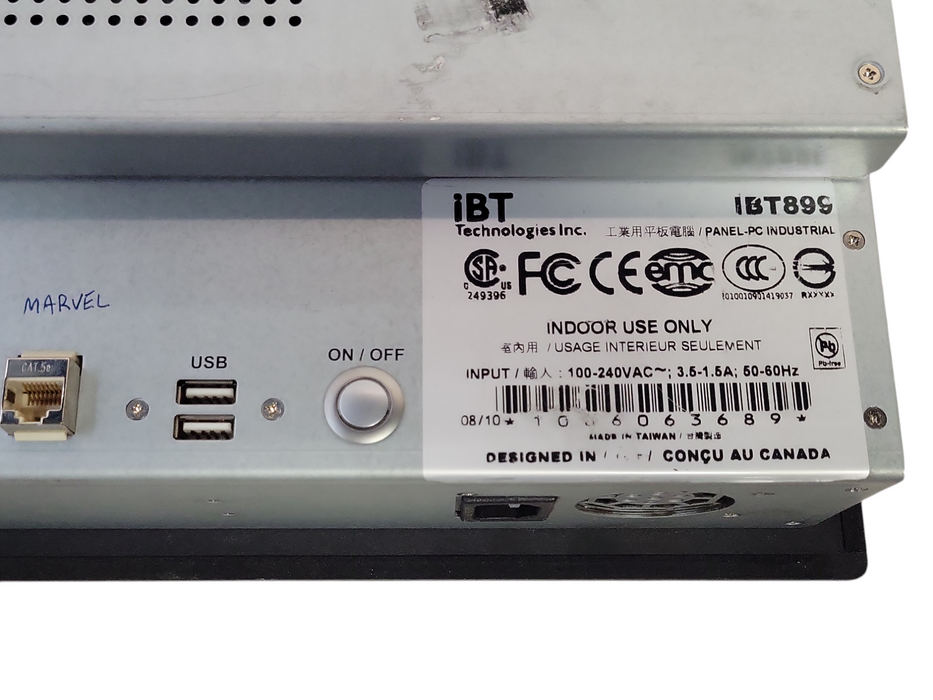 IBT TECHNOLOGIES IBT899 PANEL-PC INDUSTRIAL PC _