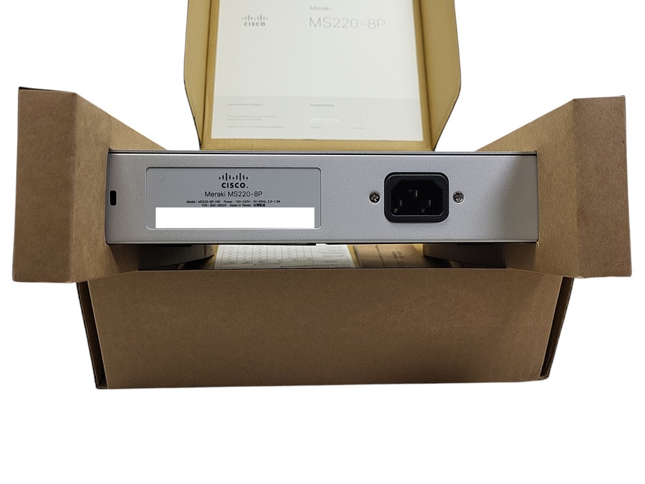 New Open Box Cisco Meraki MS220-8P | 8-Port Gigabit PoE Network Switch Q