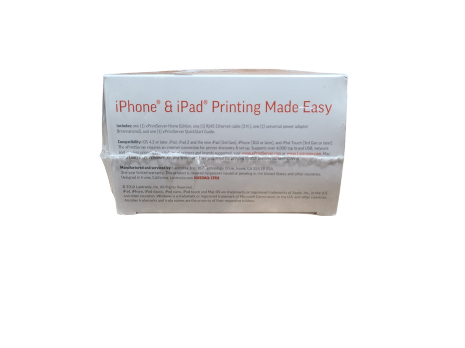Lantronix xPrintServer Home Edition (XPS1002HM-01-S) iOS Printing %