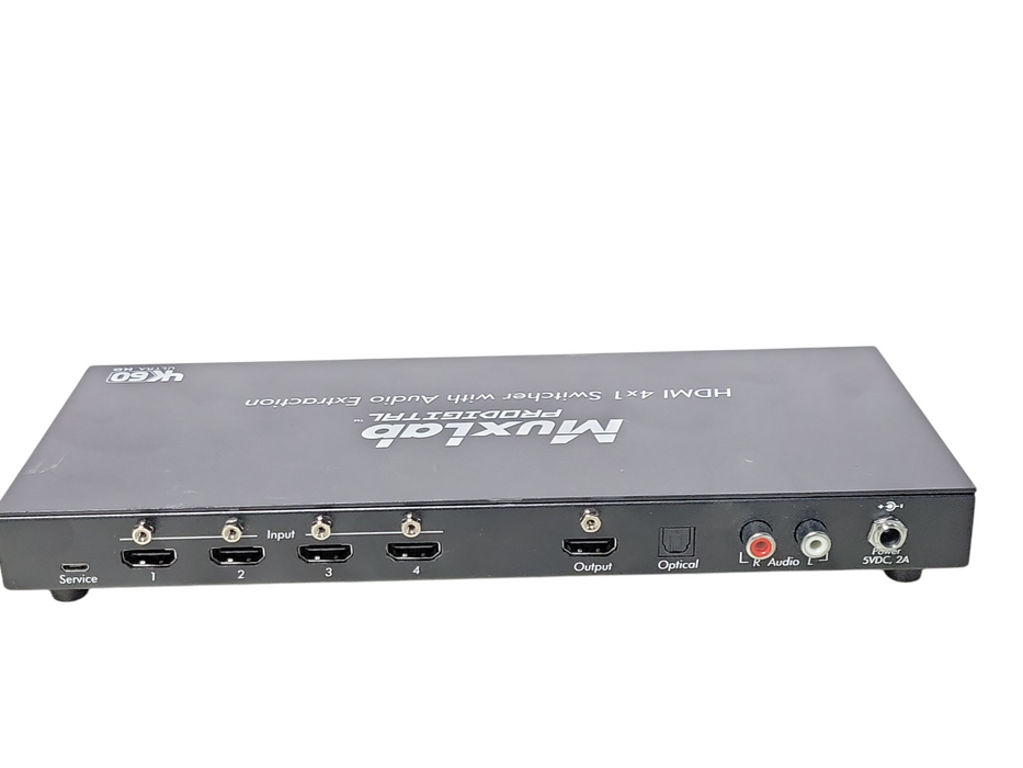 muxlab prodigital hdmi 4x1 switcher with audio extraction, READ _