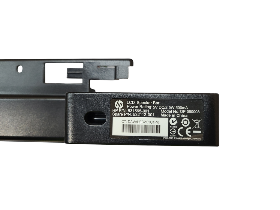HP LCD Speaker Sound Bar OP-090003 531565-001 532112-001 Wired Q