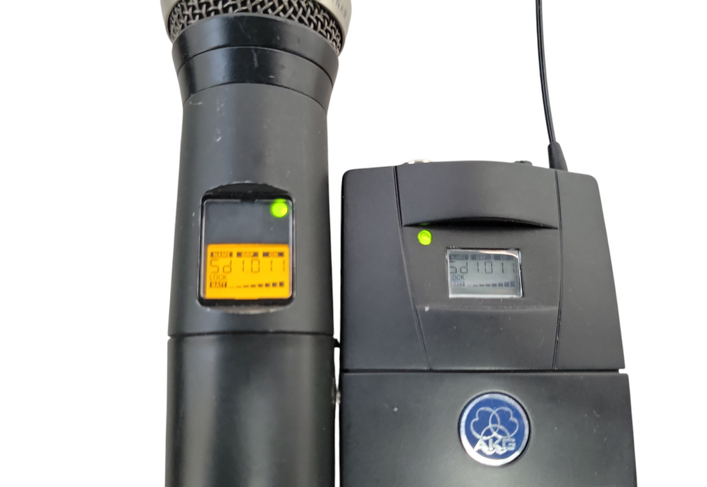 AKG Handheld HT4500 Microphone Head W/ AKG PT4500 Bodypack Transmitter  Q_