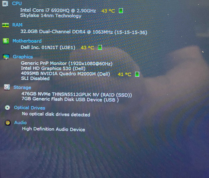Dell Precision 7510 TOUCH 15" i7-6920HQ QUADRO M2000M 4GB GPU 16GB 512SSD  Lap200