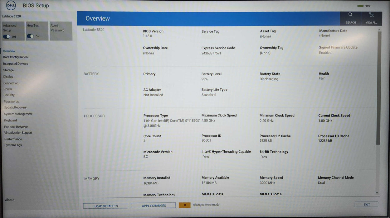 Dell Latitude 5520, Intel i7-1185G7 3.00GHz, 16GB DDR4, 256GB NVMe, READ  Lap200