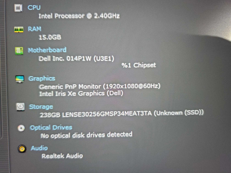 Dell Latitude 5420 Core i5-1135G7@2.40GHz 16GB RAM 256GB NVME  Lap200