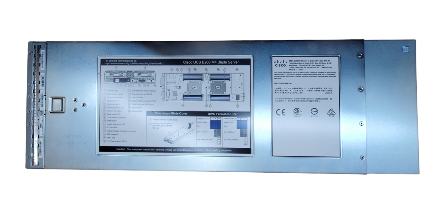 Cisco UCS B200 M4 Blade Server - No CPU/RAM/HDD - Barebones